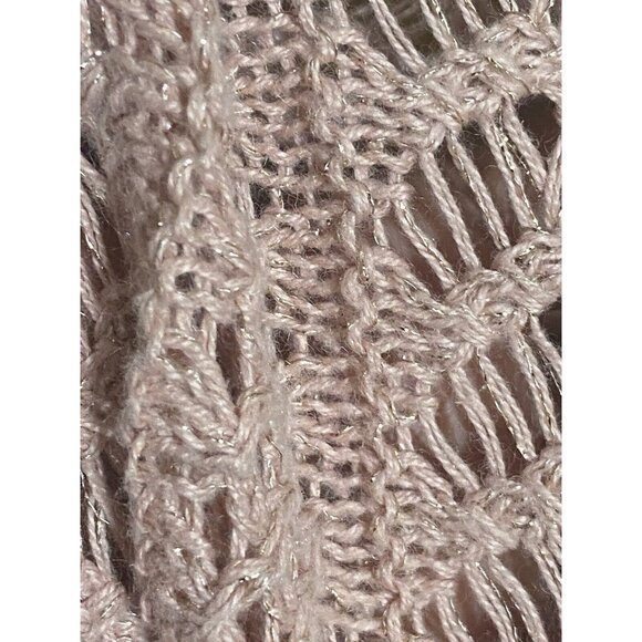 a.n.a. A New Approach Pink Medium Loose Open Knit Sweater Beach Fall Vacation - Picture 12 of 14